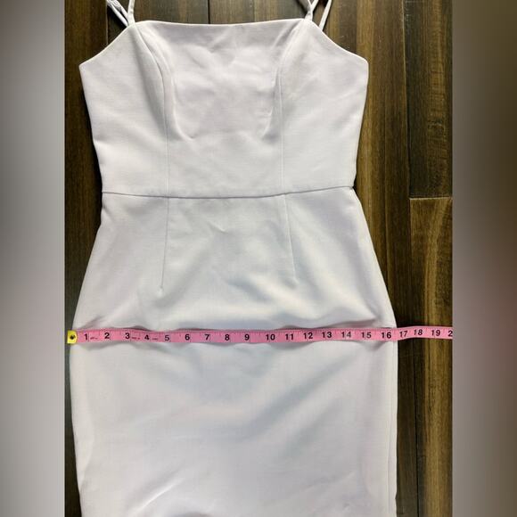 Size 2 French Connection Light Purple Lilac Lavender Sweetheart VNeck Midi Dress - Picture 4 of 12